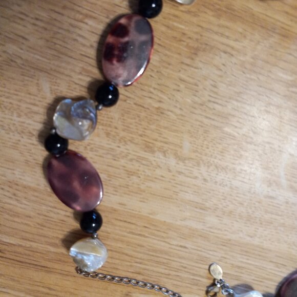 VINTAGE Sign Donna Dressler 925 Sterling Silver , MOP , Blk ONYX & Mr NECKLACE - Picture 5 of 7